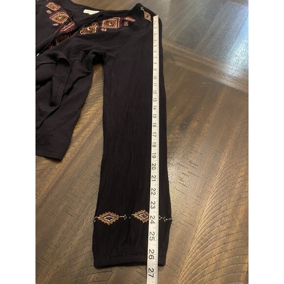 Idyllwind XL Black Embroidered Peasant Blouse Western Tassel Miranda Lambert - Picture 9 of 9